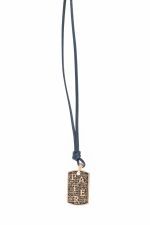 PATER necklace in 925° gold-plated silver with blue cord (AGI328-C BL)